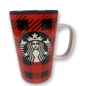 Starbuck's Buffalo Tartan Plaid Tall Coffee Cup Mug 16oz.